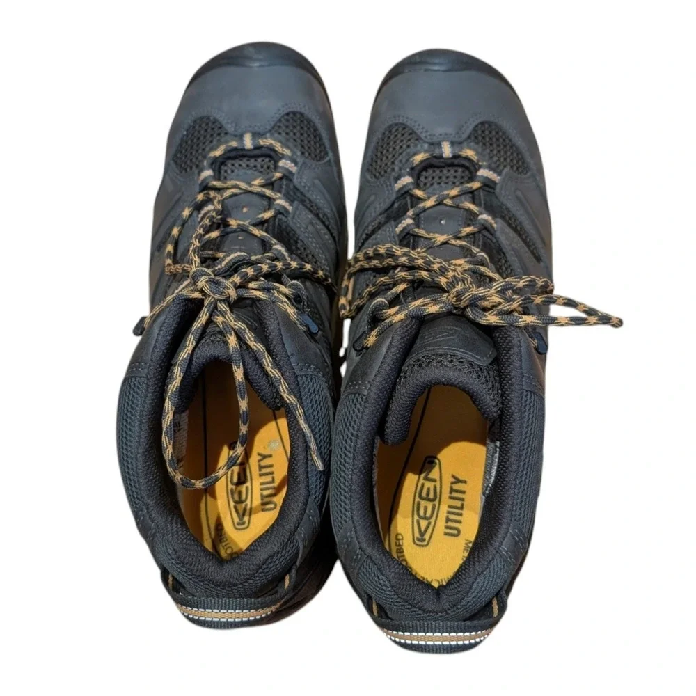 Keen‎ Utility Flint II Mid Waterproof Work Boots Mens 14D Grey Black 1018079D